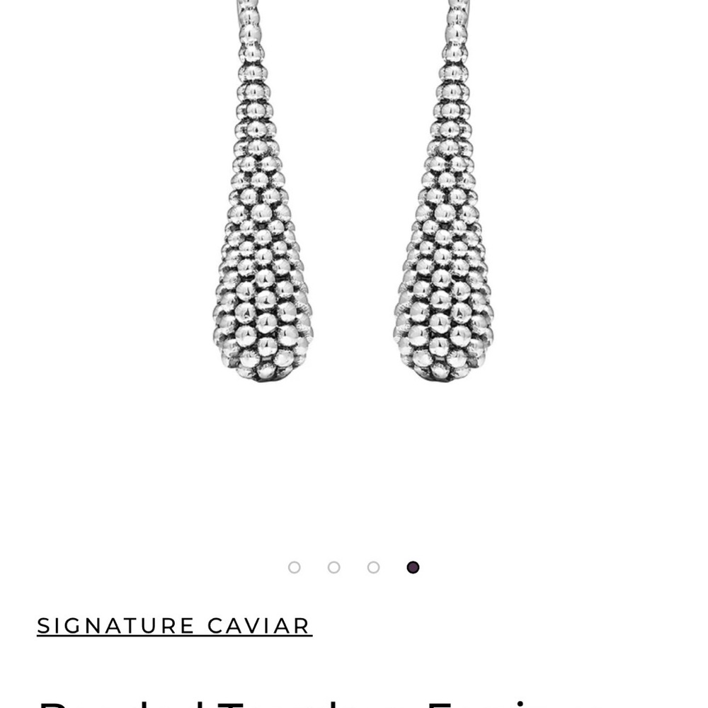 Elegant Silver Drop Earrings - Picture 2 of 2